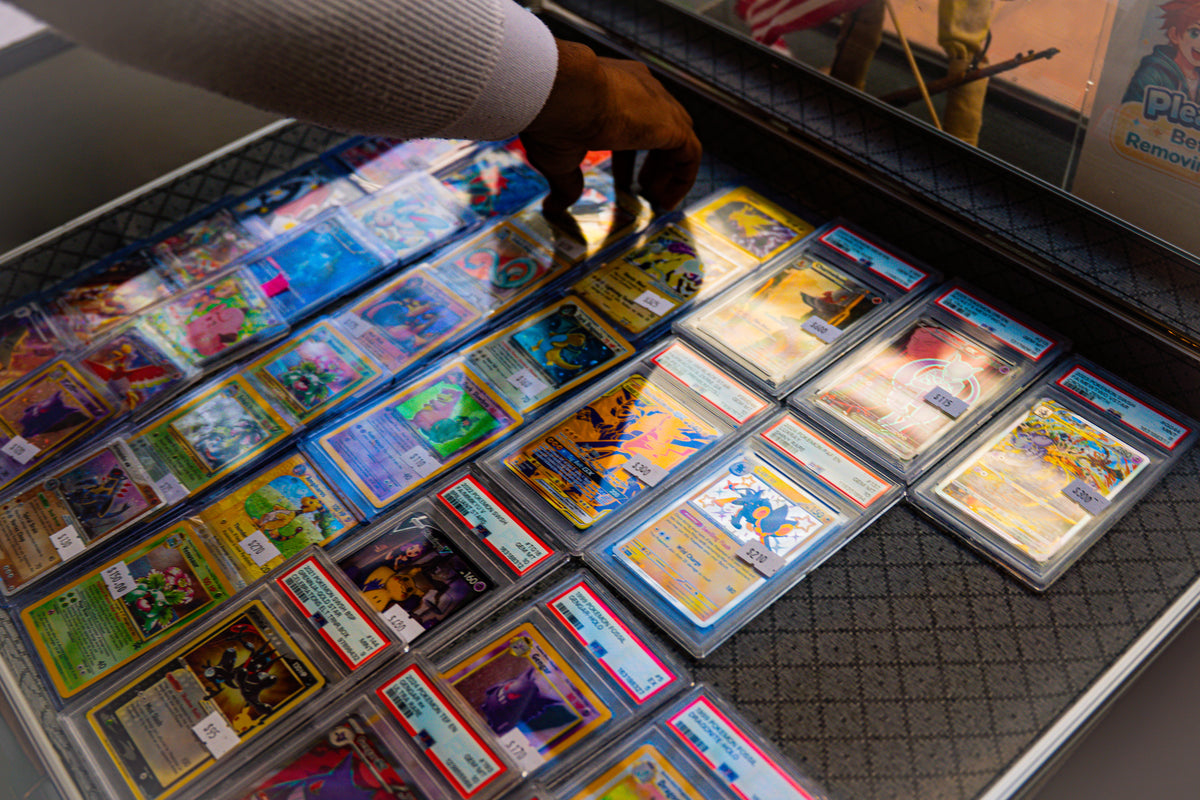 Trading cards being checked at Neo Collector